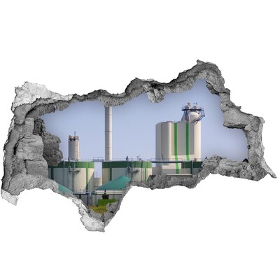 Fototapeta diera na stenu 3D Továreň v pozadí