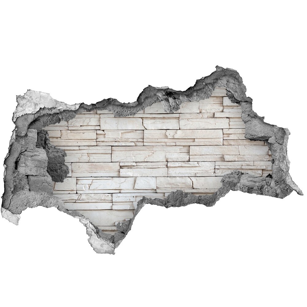 Diera 3D fototapeta na stenu Biela kamenná stena