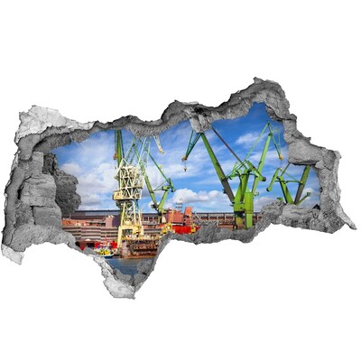 Fototapeta diera na stenu 3D Priemyselný prístav v akcii