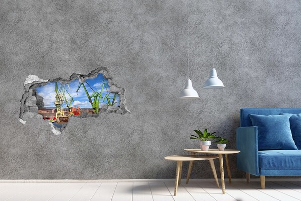 Fototapeta diera na stenu 3D Priemyselný prístav v akcii