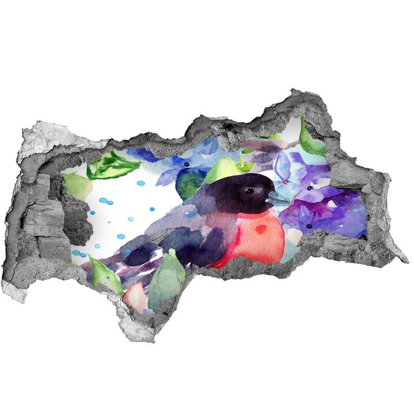 Diera 3D fototapeta nálepka Vták v farebnej kompozícii