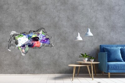 Diera 3D fototapeta nálepka Vták v farebnej kompozícii