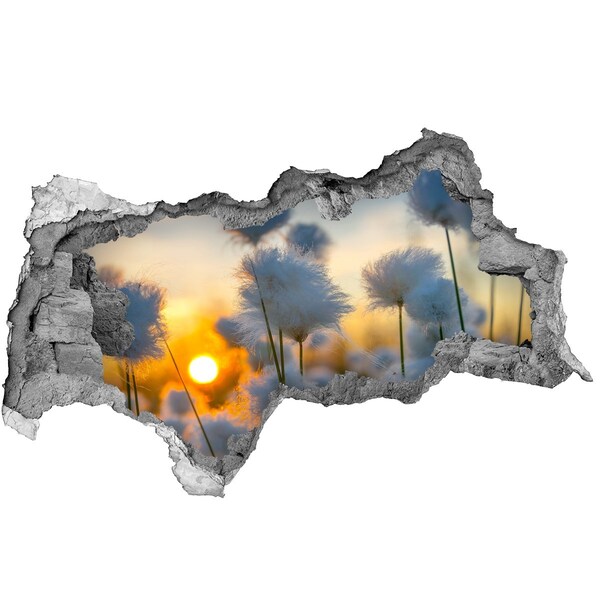 Samolepiaca diera nálepka Kvety pri západe slnka