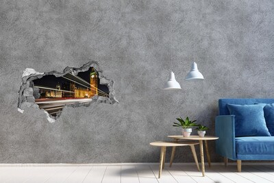Fototapeta diera na stenu 3D Londýnske pamiatky v noci