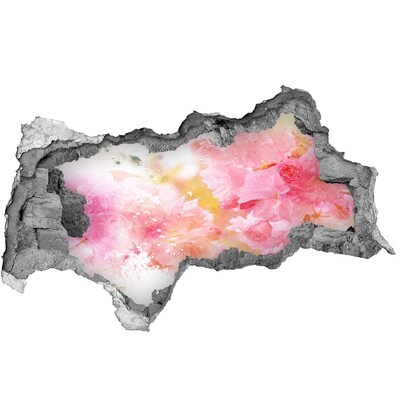 Diera 3D fototapeta nálepka Kvetinová krajina za dierou v stene