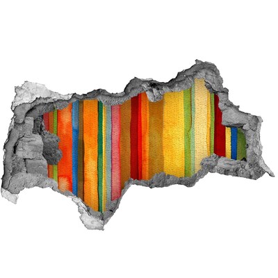 Diera 3D fototapeta nálepka Farebné pruhy na poškodenej stene