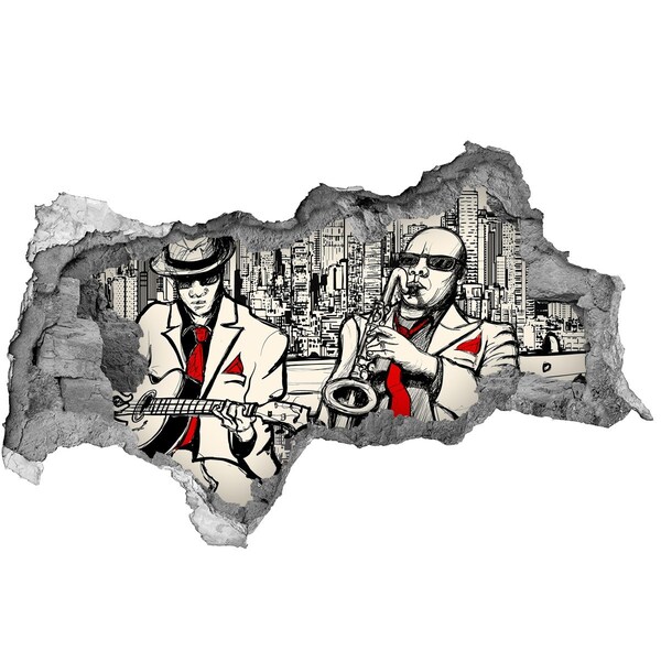 Fototapeta diera na stenu 3D Džezová scéna v meste