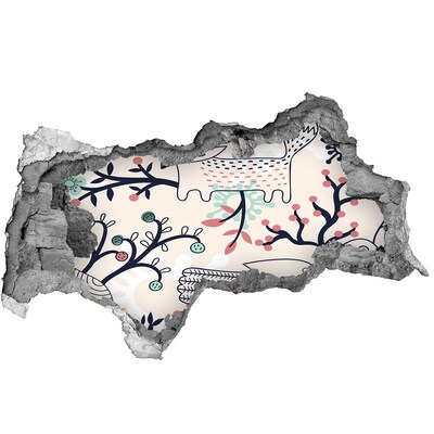 Diera 3D fototapeta nálepka Zvieratá a kvety