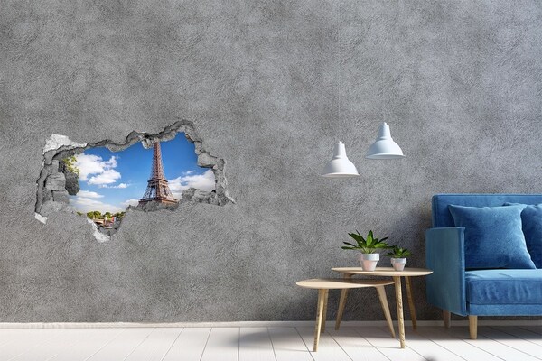 Fototapeta diera na stenu 3D Eiffelova veža v paríži