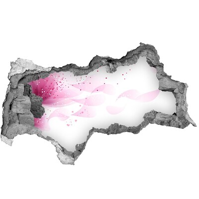 Samolepiaca diera nálepka Ružová vlna cez dieru v stene