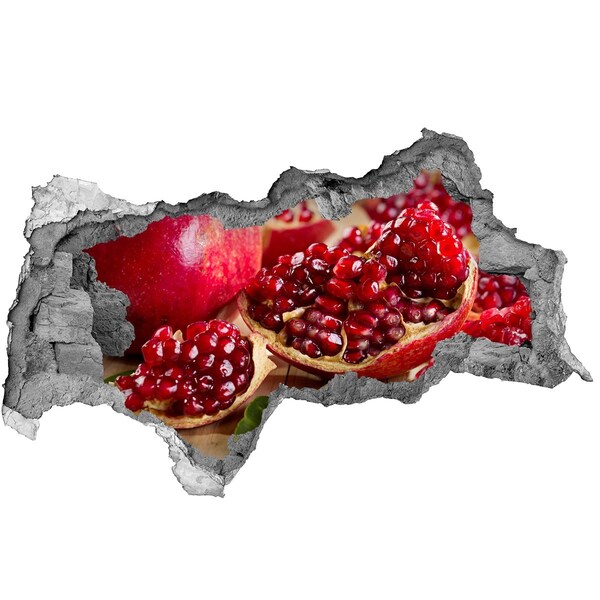 Nálepka 3D diera na stenu Granátové jablko v diere v stene