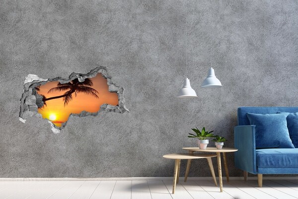 Nálepka fototapeta 3D Západ slnka na tropickej pláži