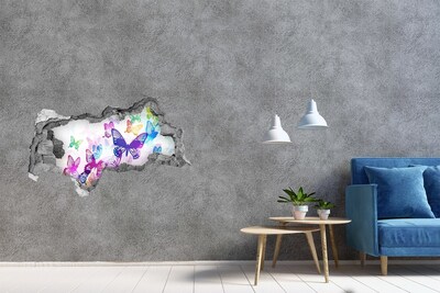Diera 3D fototapeta na stenu Farební motýle