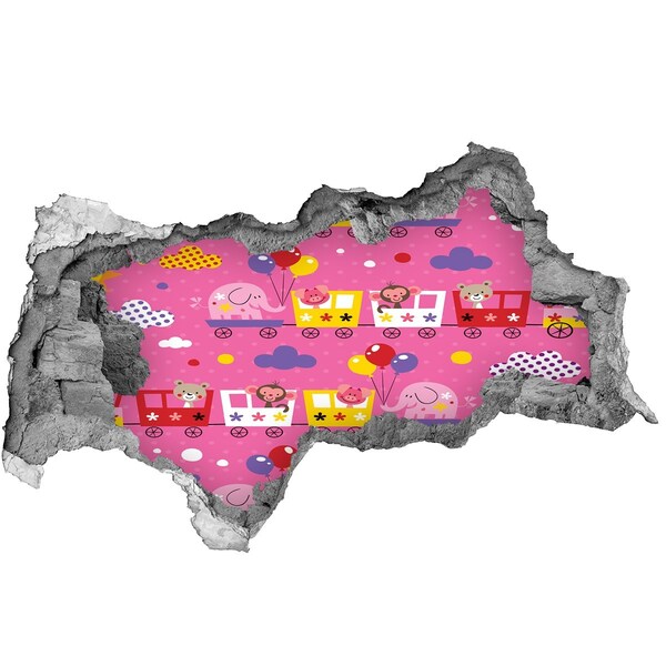 Samolepiaca nálepka Farebný vlak s balónmi