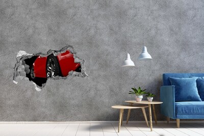 Foto fotografie diera na stenu Červené auto
