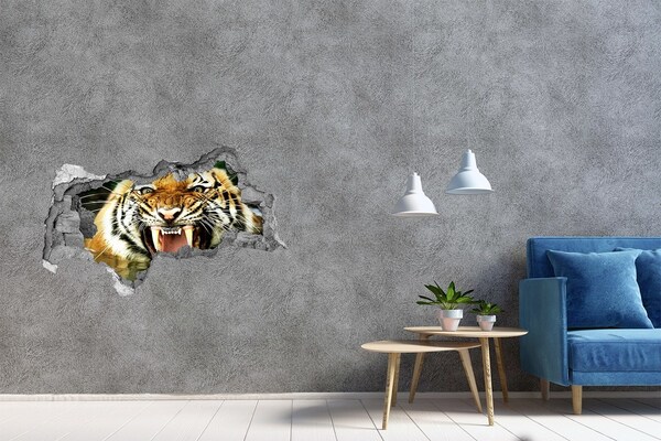 Diera 3D fototapeta nálepka Tiger v akcii