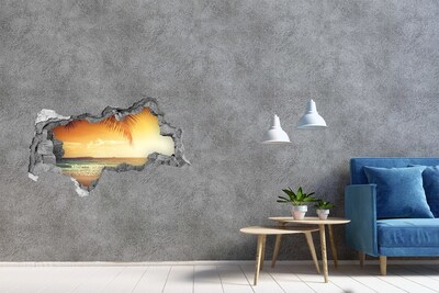 Samolepiaca diera na stenu Tropická pláž pri západe slnka