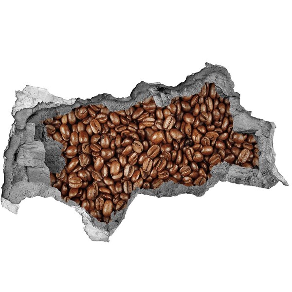 Nálepka 3D diera na stenu Káva v Diere v stene