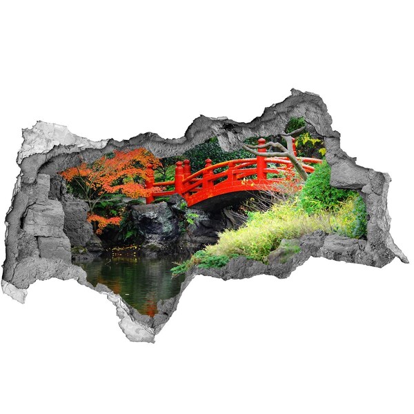 Nálepka fototapeta 3D výhľad Japonský most v záhrade