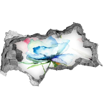 Nálepka 3D diera na stenu samolepiaca Kvetinový sen v betóne