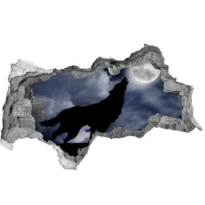 Diera 3D fototapeta na stenu Vlk proti mesiacu