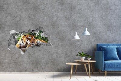 Diera 3D fototapeta na stenu Tiger na skale