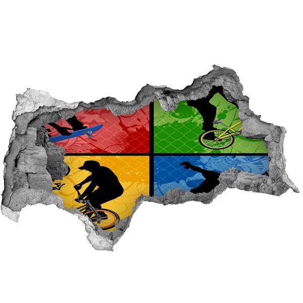 Foto fotografie diera na stenu Skateboarding v akcii