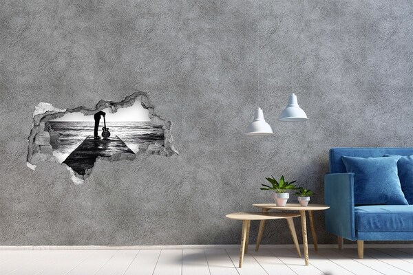 Fototapeta diera na stenu Gitarista na móle