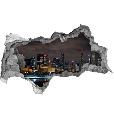 Fototapeta diera na stenu 3D Nočná panoráma mesta