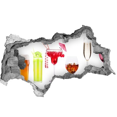 Nálepka 3D diera na stenu Plážový bar