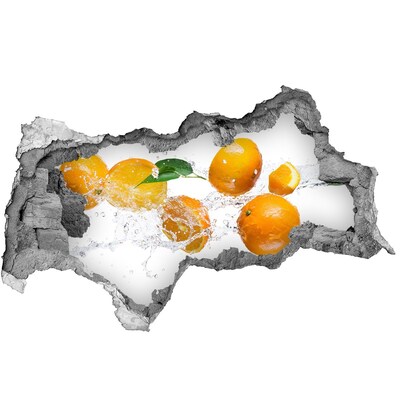 Nálepka 3D diera betón Citrusové plody vo vodnom tanci