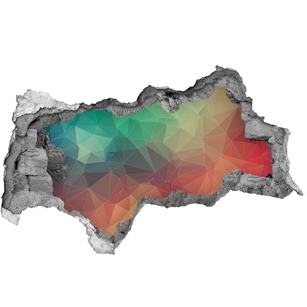 Diera 3D fototapeta nálepka Farebná geometria v diere v stene