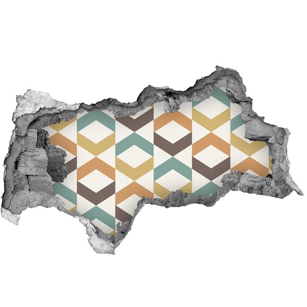Diera 3D fototapeta na stenu Geometrické vzory na stene