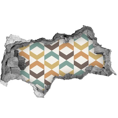Diera 3D fototapeta na stenu Geometrické vzory na stene