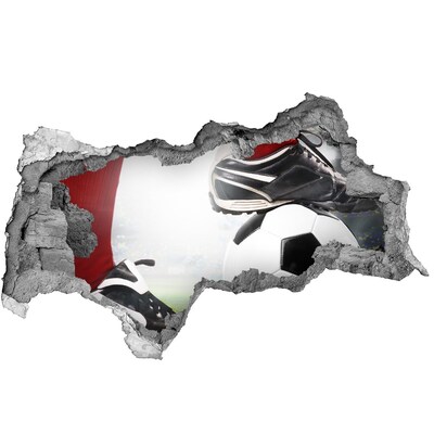 Fototapeta diera na stenu 3D Futbalová vášeň za múrmi