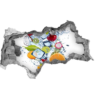 Nálepka diera na stenu betón Ovocný ľadový vodopád