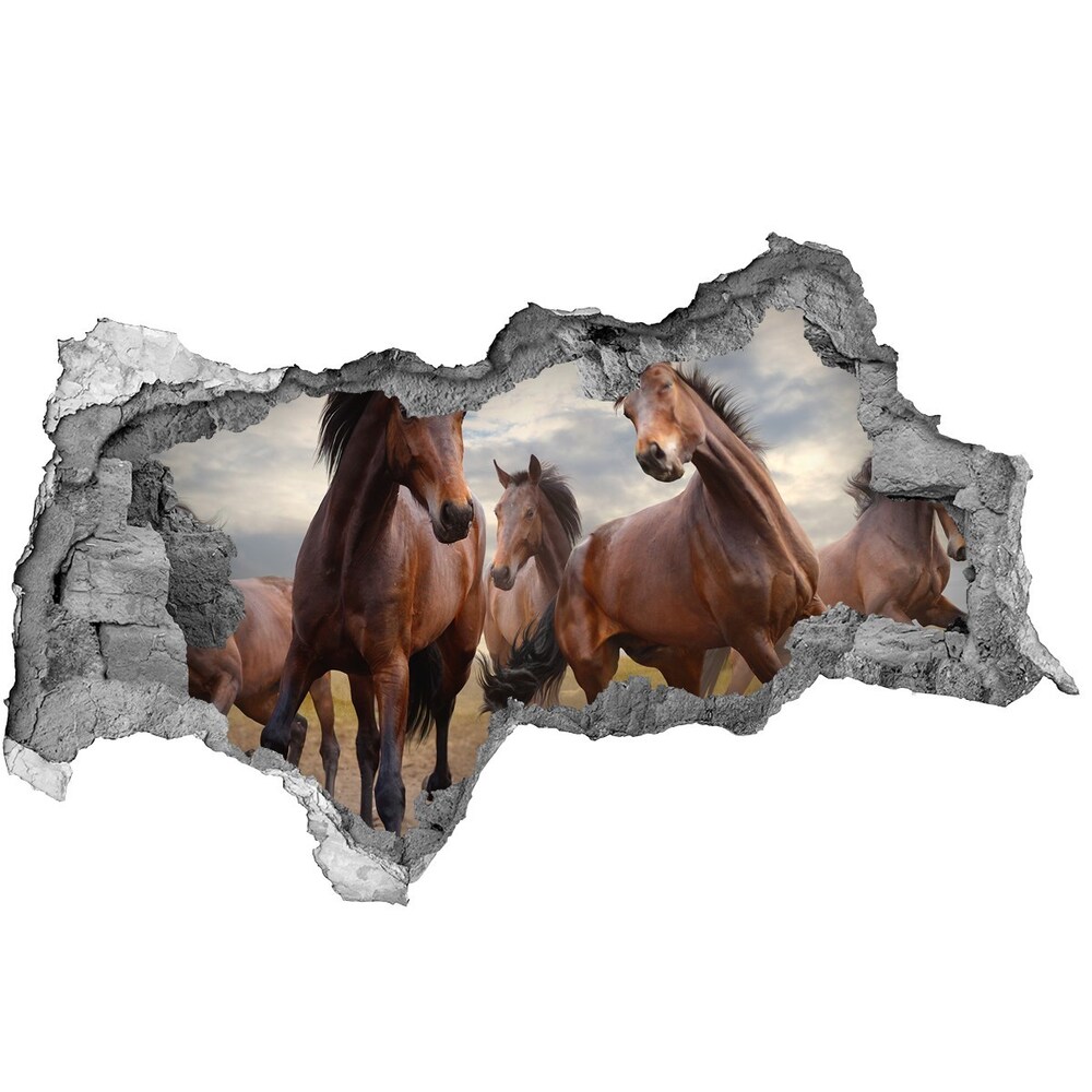 Diera 3D fototapeta na stenu Päť koní