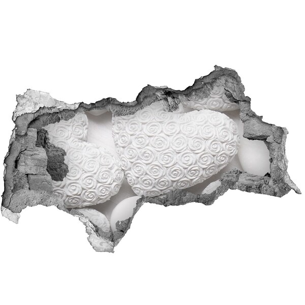 Fototapeta diera na stenu Biele ruže v diere v stene