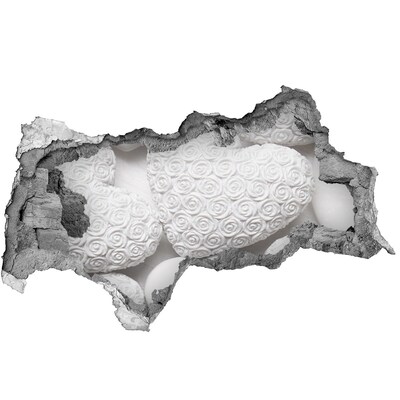 Fototapeta diera na stenu Biele ruže v diere v stene