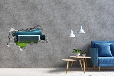 Fototapeta diera na stenu 3D nálepka Futbalový štadión za dierou v stene