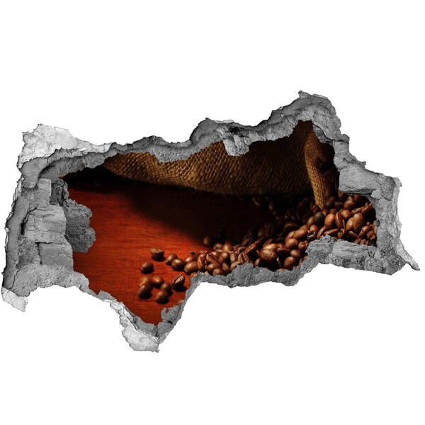 Nálepka diera na stenu betón Káva v zničenej stene