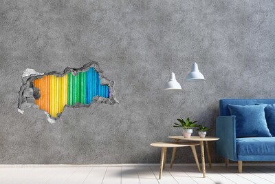 Diera 3D fototapeta na stenu Farebné pruhy