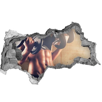 Fototapeta diera na stenu 3D Telocvičňa v akcii