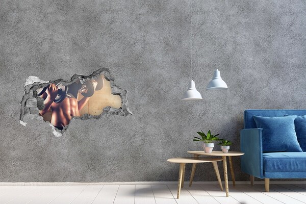 Fototapeta diera na stenu 3D Telocvičňa v akcii