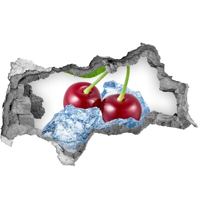 Nálepka 3D diera Sladké čerešne na ľade