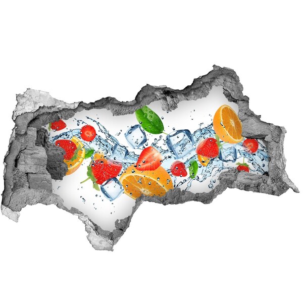 Nálepka 3D diera Ovocný kokteil vo vodnej explózii