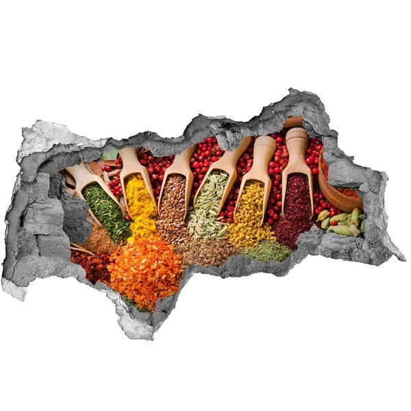 Nálepka diera na stenu Kuchyňa plná korenín