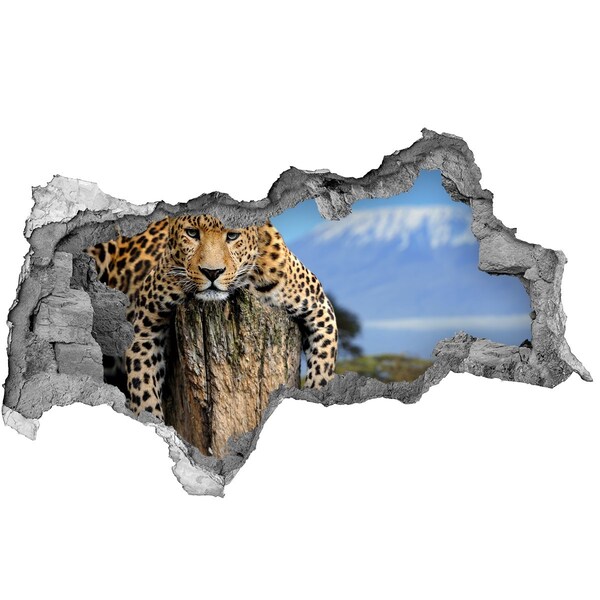 Diera 3D fototapeta na stenu Leopard na pni