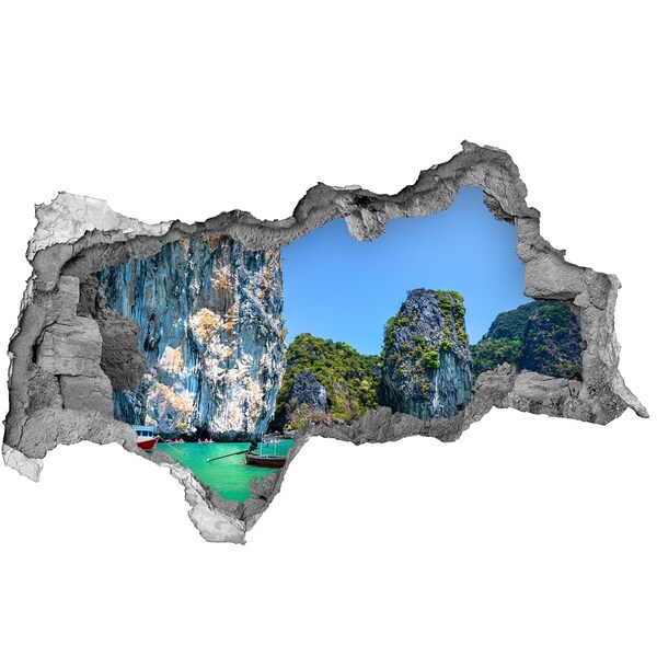 Nálepka fototapeta 3D výhľad Karibský záliv s loďou