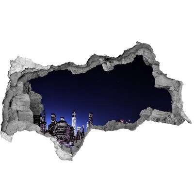 Fototapeta diera na stenu 3D Nočná panoráma New Yorku